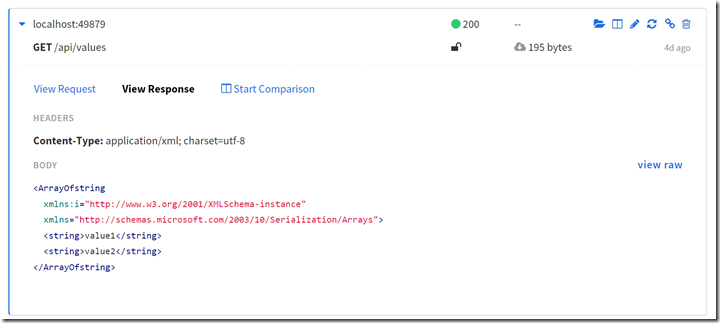 RunscopeResponse get API Values Response
